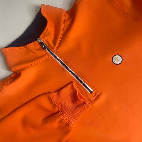F&G Tech Sweatshirt Mens M Orange Golf Athleisure Sports Active Training Shirt - Picture 1 of 11